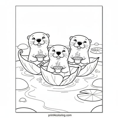 Otterly Delicious Soup Race: Pond Adventure! - free printable coloring page