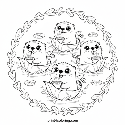 Otterly Delicious Soup Race - free printable coloring page