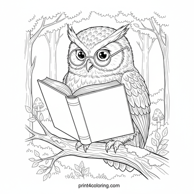 Professor Hoot's Hilarious Handbook - free printable coloring page