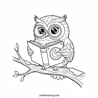 Professor Hoot's Hilarious Library Branch - free printable coloring page