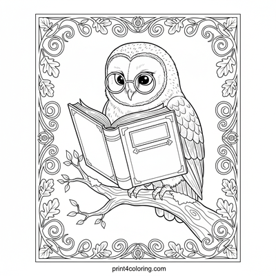 Professor Hoot's Hilarious Library Branch - free printable coloring page