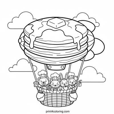 Fluffy Blimp Delivery Adventure - free printable coloring page