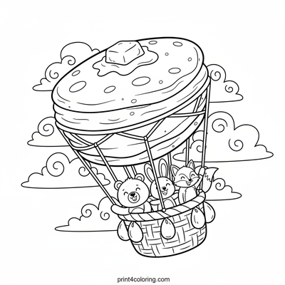 The Great Pancake Cloud Adventure! - free printable coloring page