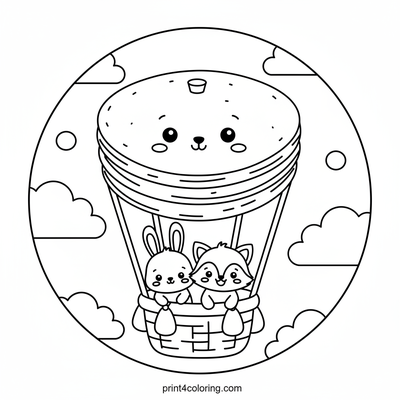 The Great Pancake Cloud Adventure - free printable coloring page