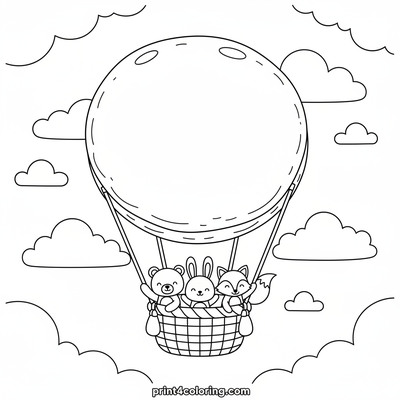 Sweet Sky Adventure: The Pancake Cloud Journey - free printable coloring page