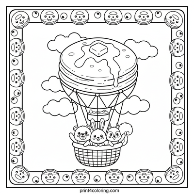 The Great Pancake Cloud Adventure - free printable coloring page