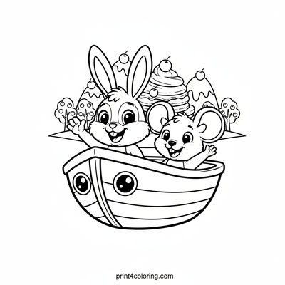 Sweet Sailing to Pancake Paradise - free printable coloring page