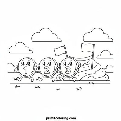 The Great Pancake Race! - free printable coloring page