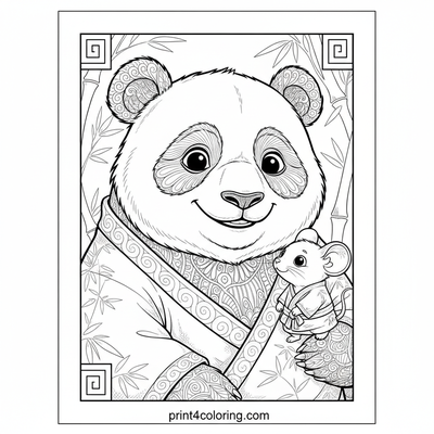 Panda Sensei's Gentle Guidance - free printable coloring page