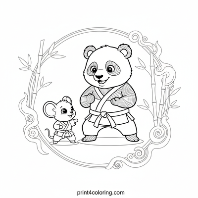 Panda Sensei's Gentle Dojo - free printable coloring page