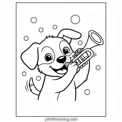 Parade Day Pup: A Happy Marching Friend - free printable coloring page