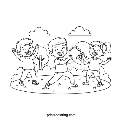 Happy Park Jam with Friends! - free printable coloring page