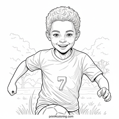 Soccer Stars in the Park - free printable coloring page