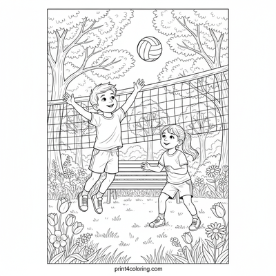 Sunny Spike: Park Volleyball Fun!