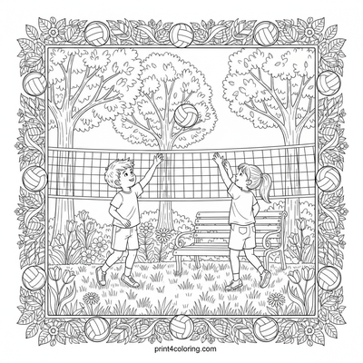 Volleyball coloring pages preview