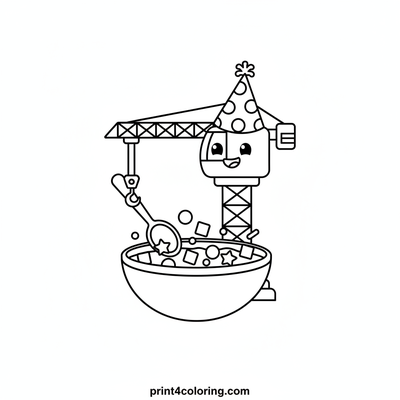 Party Crane's Sweet Confetti Mix-Up! - free printable coloring page