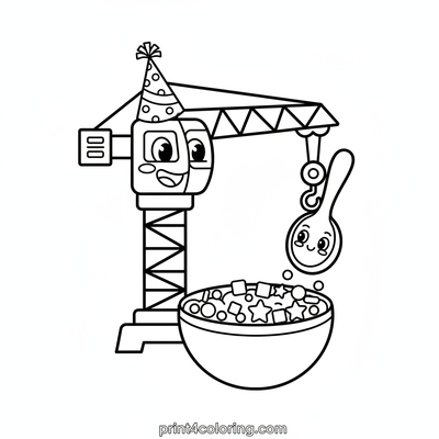 Party Crane's Sweet Sprinkle Stir - free printable coloring page
