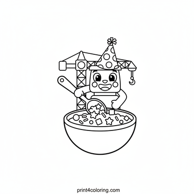 Party Crane's Sweet Mix-Up: Confetti Carnival! - free printable coloring page