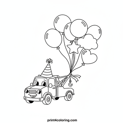 Party Parade Tow Truck Extravaganza! - free printable coloring page