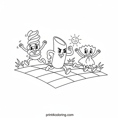 The Great Pasta Pal Picnic Race! - free printable coloring page