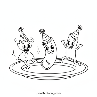 Happy Pasta Dance Party! - free printable coloring page