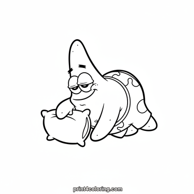 Patrick's Cozy Nap Time - free printable coloring page