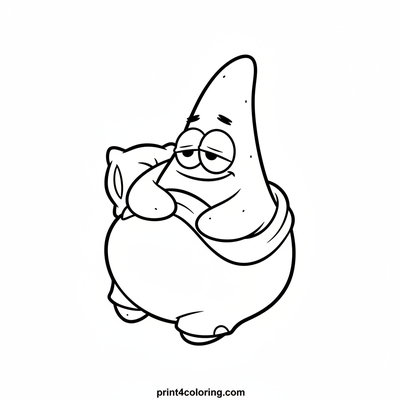 Patrick's Cozy Nap Time - free printable coloring page