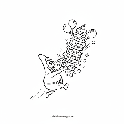 Patrick's Super Snack Attack! - free printable coloring page