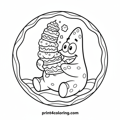 Patrick's Sweetest Treat Feast - free printable coloring page
