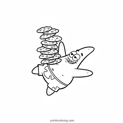 Patrick's Wobbly Cookie Naptime - free printable coloring page