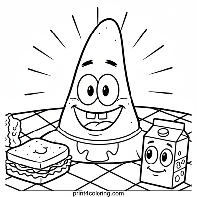 Patrick's Sunny Picnic Under the Sea - free printable coloring page