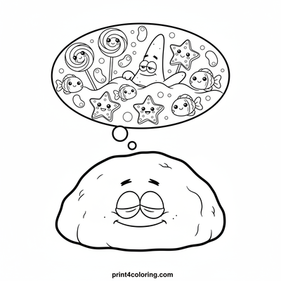 Patrick's Sweet Candy Dream Nap - free printable coloring page