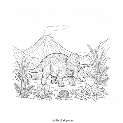 Peaceful Triceratops Prehistoric Paradise