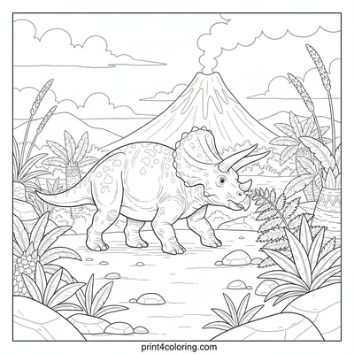 Triceratops' Volcanic Meadow