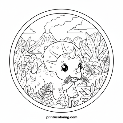 Triceratops coloring pages preview