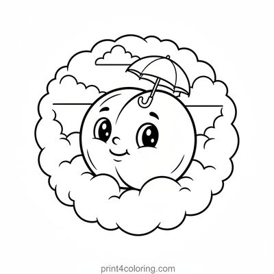 Sweet Peach's Sunny Cloud Float - free printable coloring page