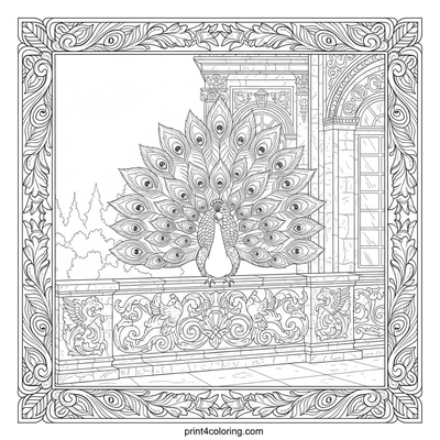 Peacocks coloring pages preview
