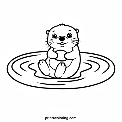 Baby Otter's Pebble Treasure