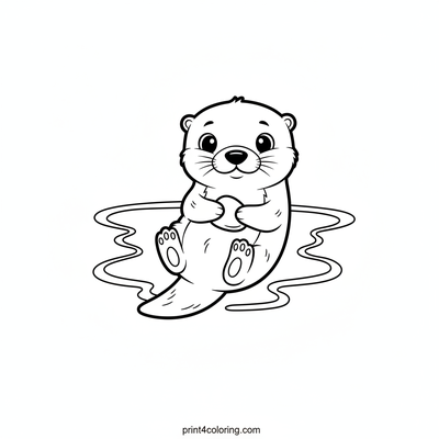 Pebble Pal Otter's Cozy Float - free printable coloring page
