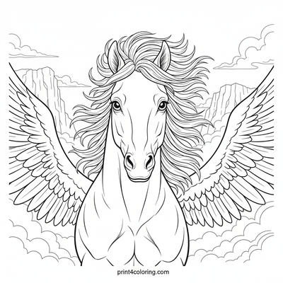 Skyward Guardian Pegasus - free printable coloring page