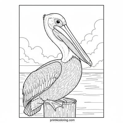 Pier Perch: Majestic Pelicans - free printable coloring page