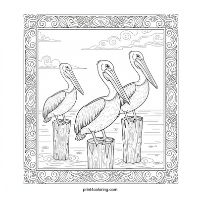 Pelicans coloring pages preview