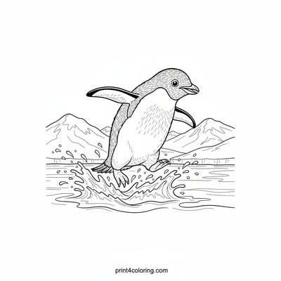 Adélie Penguin's Arctic Ascent - free printable coloring page