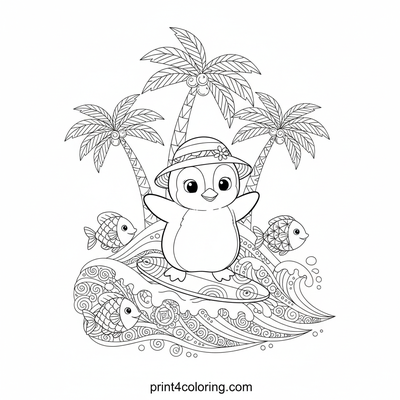 Pippin's First Wave Ride: A Zentangle Ocean Journey - free printable coloring page