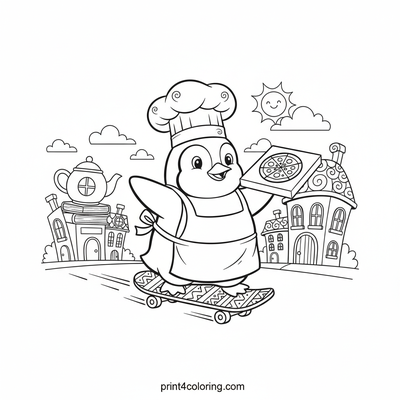 Pip's Pizza Paradise Skateboard Delivery! - free printable coloring page