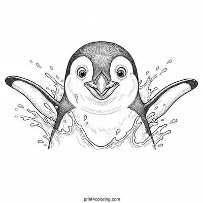 Penguin Wipeout Wonderland - free printable coloring page