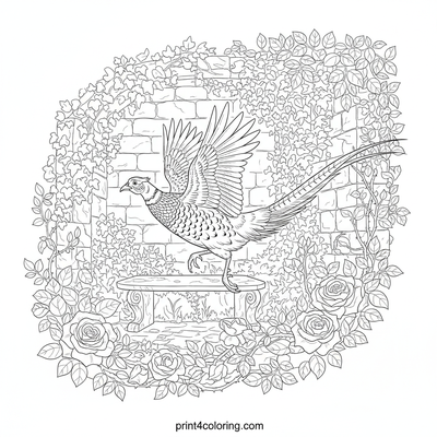 Majestic Pheasant in the Secret Garden