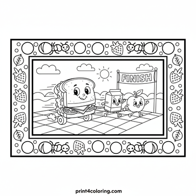 The Great Picnic Race! - free printable coloring page