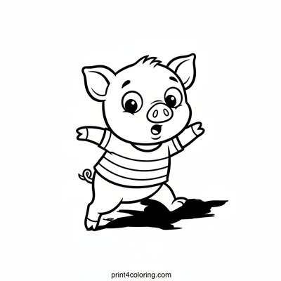 Piglet's Wobbly Shadow Fun - free printable coloring page