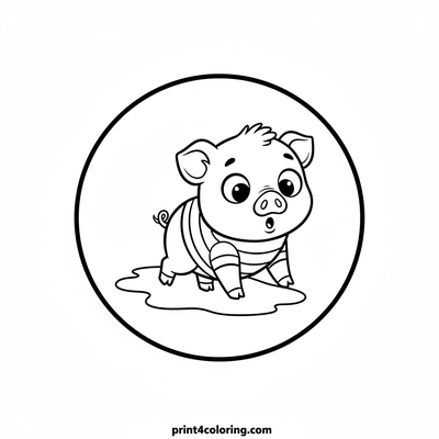 Piglet's Playful Shadow Chase - free printable coloring page